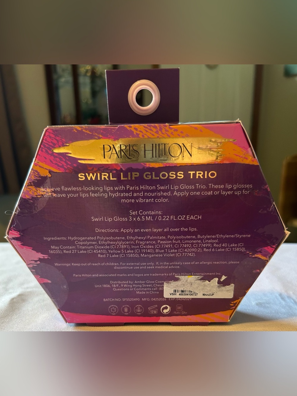 Paris Hilton Swirl & Shine Lip Gloss Trio - Pink, Gold, Purple - Picture 2 of 2
